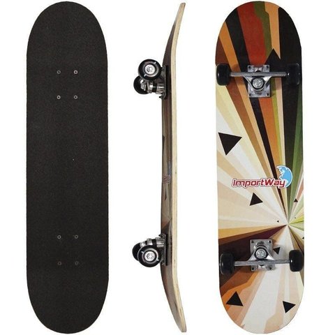 Skate Infantil 31´´ Iniciante Montado Completo Masculino Feminino Importway Bw-014 Estampado