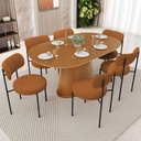 Ver imagem 2 de Kit 02 Cadeiras Estofadas para Sala de Jantar Louise L02 Bouclê Terracota - Lyam Decor