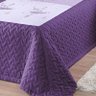 Cobre Leito Solteiro Bailarina Bordado Tecido Micro Fibra Matelado 3 Peças - Roxo e Lilás - 3
