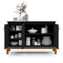 Ver mais imagens de Buffet Aparador Balcão 3 Portas Sonetto Puxador em Couro para Sala Jantar