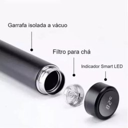 Garrafa Térmica 500ml com Medidor de Temperatura Digital Led - 6
