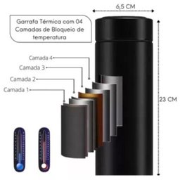 Garrafa Térmica 500ml com Medidor de Temperatura Digital Led - 4