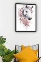 Ver imagem 2 de Quadro Decorativo Cavalo Colar Flores - 70x50cm:moldura Preta