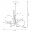 Ver imagem 2 de Lustre Pendente Industrial Com Vidro Leitoso Havana 04 Lâmpadas E27: Preto