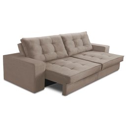 Sofá Retrátil e Reclinável 2 Lugares 1,50m com Molas Giovana Suede Capuccino Madelina Decor - 6