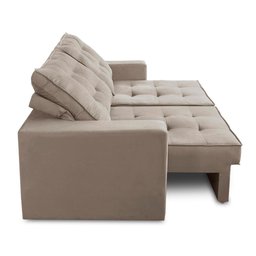 Sofá Retrátil e Reclinável 2 Lugares 1,50m com Molas Giovana Suede Capuccino Madelina Decor - 7