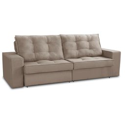 Sofá Retrátil e Reclinável 2 Lugares 1,50m com Molas Giovana Suede Capuccino Madelina Decor - 4