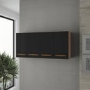Ver imagem 2 de Armário Aéreo Mara 120 cm 4 Portas Moblis: Savana Preto