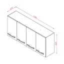 Ver imagem 5 de Armário Aéreo Mara 120 cm 4 Portas Moblis: Savana Preto