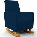 Ver imagem 1 de Poltrona de Amamentação com Balanço Ravena W01 Suede Azul Marinho - Lyam Decor