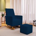 Ver imagem 6 de Poltrona de Amamentação com Balanço Ravena W01 Suede Azul Marinho - Lyam Decor