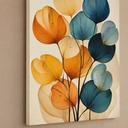 Ver imagem 2 de Quadro Decorativo Botânico Abstrato Azul e Terracota Canvas