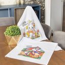 Ver imagem 2 de Pano de Prato Estampado Pascoa 0,45 X 0,71cm 3und Branco