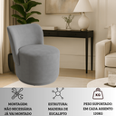 Ver imagem 5 de Poltrona Orgânica Redonda Suede Cinza Luxo Cinza Moderna Confortável Design P/ Sala Espera Recepção