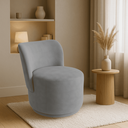 Ver imagem 1 de Poltrona Orgânica Redonda Suede Cinza Luxo Cinza Moderna Confortável Design P/ Sala Espera Recepção