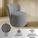 Ver imagem 4 de Poltrona Orgânica Redonda Suede Cinza Luxo Cinza Moderna Confortável Design P/ Sala Espera Recepção