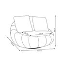Ver imagem 4 de Poltrona Sala de Estar Afrodite com Almofadas Giratória Bege Marrom Manchado Linho/pu G45 - Gran Bel