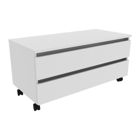 Gabinete Banheiro 2 Gavetas com Rodízios 80cm Multimóveis VCR10083 Branco