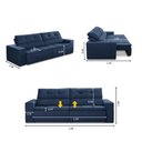 Ver imagem 2 de Sofá Retrátil e Reclinável 3 Lugares 1,90m com Molas Stella Suede Adonai Estofados