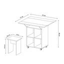 Ver imagem 3 de Mesa Dobrável Annie com 4 Bancos Nichos e Rodízios para Cozinha Compacta Bar e Varanda - Nature