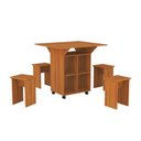 Ver imagem 2 de Mesa Dobrável Annie com 4 Bancos Nichos e Rodízios para Cozinha Compacta Bar e Varanda - Nature
