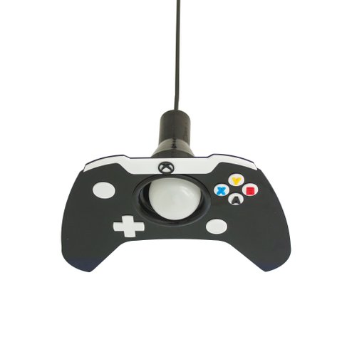 Pendente Controle Xbox em Acrílico Preto – Decoração Gamer, Bivolt, Soquete E27
