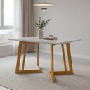 Ver imagem 1 de Mesa de Jantar 4 Lugares Tampo de Vidro Califórnia Natural