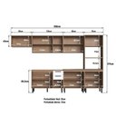 Ver imagem 4 de Cozinha Modulada Provençal 7 Peças 2 Balcões 1 Tampo 3 Armários e Torre Quente Marrom/Jequitibá/Branco Fosco