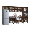 Ver imagem 7 de Cozinha Modulada Provençal 7 Peças 2 Balcões 1 Tampo 3 Armários e Torre Quente Marrom/Jequitibá/Branco Fosco