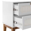 Ver imagem 4 de Mesa de Cabeceira Classica Criado Industrial Mdf Santorini 45 Cm com Tela Indiana Branco