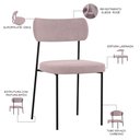Ver imagem 4 de Kit 04 Cadeiras Estofadas para Sala de Jantar Melina L02 Suede Rosê - Lyam Decor