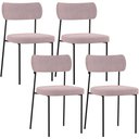 Ver imagem 1 de Kit 04 Cadeiras Estofadas para Sala de Jantar Melina L02 Suede Rosê - Lyam Decor