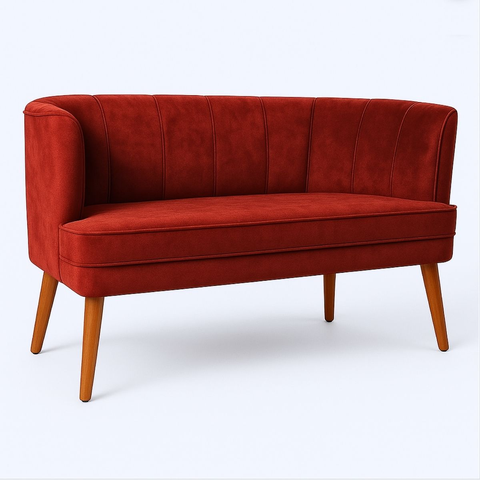 Namoradeira Decorativa para Recepção Resistente Pés Palito Sala de Espera Tecido Veludo