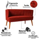 Ver imagem 2 de Namoradeira Decorativa para Recepção Resistente Pés Palito Sala de Espera Tecido Veludo