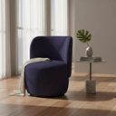 Ver imagem 1 de Poltrona Orgânica Bia Decorativa Redondo Minimalista Contemporâneo Bouclé Azul Marinho