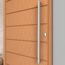 Ver imagem 4 de Puxador de Porta U Luxo 1 Metro Madeira Vidro Aço Inox 304 Prata Escovado Pivotante - Brinovar