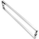 Ver imagem 2 de Puxador de Porta U Luxo 1 Metro Madeira Vidro Aço Inox 304 Prata Escovado Pivotante - Brinovar