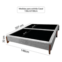 Ver imagem 4 de Base Cama Box Casal 148cm Orgânica Thor Bouclê:cinza Claro