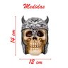Enfeite Caveira Capacete Chifres Viking Crânio Resina - 3