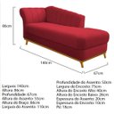Ver imagem 4 de Kit Diva Recamier Vanessa 140cm Lado Direito e 02 Poltronas Laura Suede - Doce Sonho Móveis RECAMIER