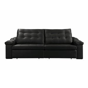Sofá Retrátil Reclinável Houston 2,2m Csr Studio Veludo Preto
