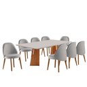 Ver imagem 2 de Sala de Jantar Mesa Florida 220cm Tampo Laqueado com Vidro e 8 Cadeiras Suiça