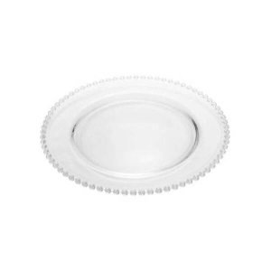 Sousplat de Cristal Pearl Bolinha Transparente 32cm Wolff