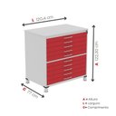 Ver imagem 6 de Mapoteca 10 Gavetas MAP10 120,4cm x 122,3cm Aço Cinza/Vermelho