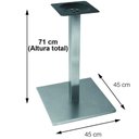 Ver imagem 3 de Mesa Alpha Inox 77,50 Cm (altura) com Tampo em Mdp Quadrado 70 Cm Imbuia