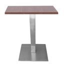 Ver imagem 1 de Mesa Alpha Inox 77,50 Cm (altura) com Tampo em Mdp Quadrado 70 Cm Imbuia
