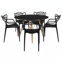 Ver imagem 5 de Conjunto Mesa Eames 110cm com 5 Cadeiras Allegra Empilhável Inmetro Sala Cozinha Jantar La Mobilia