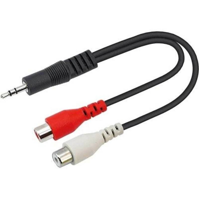 Cabo P2 Estéreo x 2 Rca Fêmea 15cm Cbrc0011 Preto Storm - 1