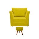 Ver imagem 2 de 01 Poltrona Lisboa Decorativa + 01 Puff Redondo Decorativo Suede Escolha Sua Cor