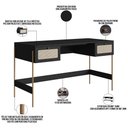 Ver imagem 6 de Estante Livreiro Home Office e Mesa Escrivaninha Industrial Indy A03 Nero Dourado - Lyam Decor